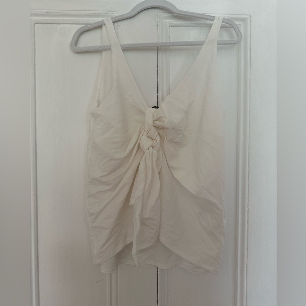 Zara Linen Knotted Tank